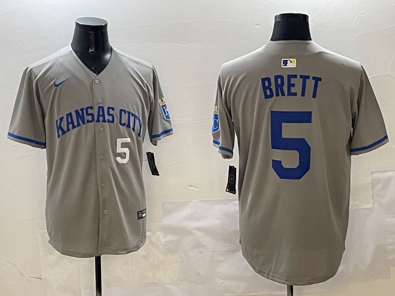 Men Kansas City Royals #5 Brett Grey Game 2025 Nike MLB Jersey style 3161->kansas city royals->MLB Jersey